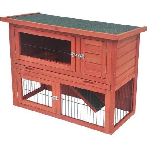 Duvoplus - Kooi - Knaagdier - Woodland Konijnenhok Bonnie Classic 95x45x70cm Bruin - 1st