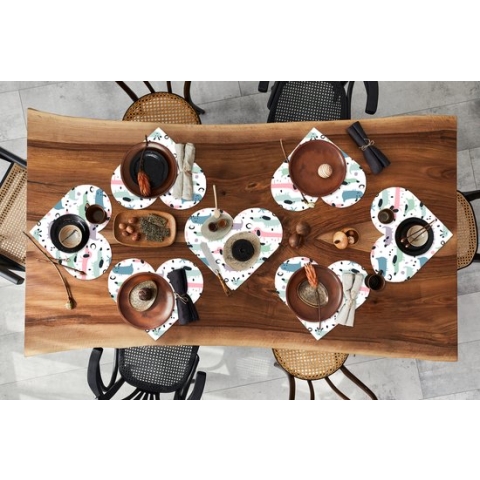 Onderleggers - Placemats - Placemats hartje - Patroon - Hond - Tekenen - Jongens - Meisjes - Kinderen - Kind - 8 stuks