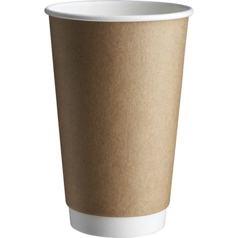 Koffiebekers Dubbelwandig Kraft 400cc/16oz - 460 st/ds