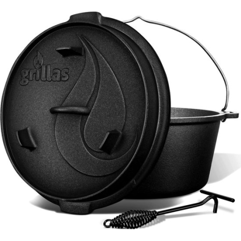 Grillas- Dutch Oven, 13.6L, BBQ pan, gietijzer