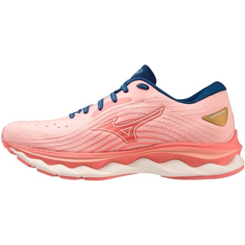 MIZUNO Wave Sky 6 Hardloopschoenen - Peach Bud / Vaporous Gray / Estate Blue - Dames - EU 39