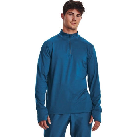 Under Armour Qualifier Run Halve Rits Sweatshirt Blauw M Man