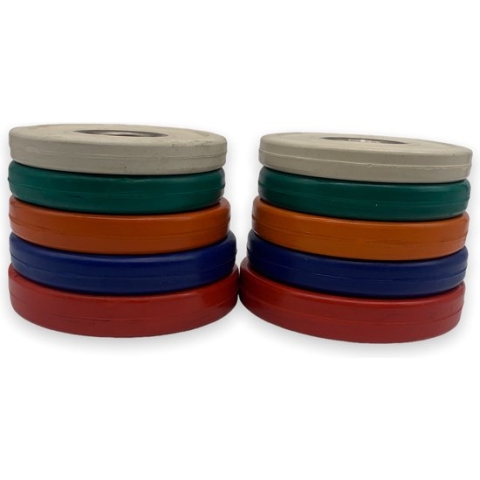 Olympische halterschijven - fitness gewicht - bumper plates set - gewicht schijf - 2 x 0,5 - 1 - 1,25 - 2 - 2,5 kg - set van 10 gewichten