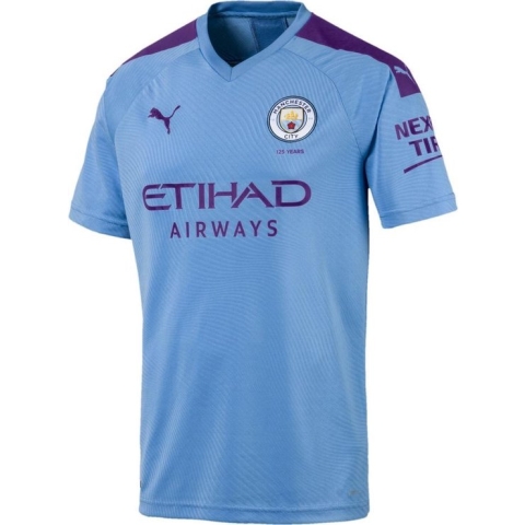 PUMA Manchester City HOME Shirt Replica SS 2019/2020 Heren - Team Light Blue-Tillandsia Purple