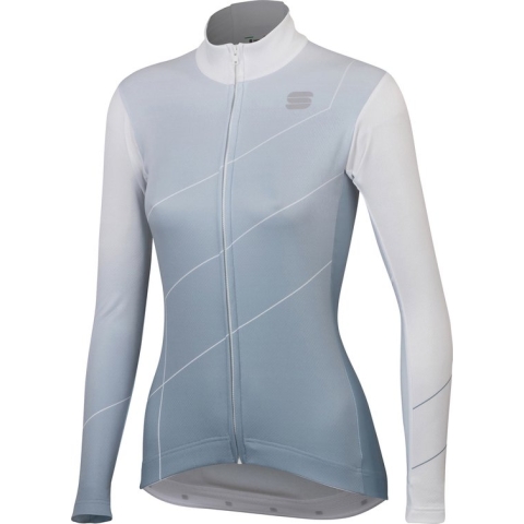Sportful Fietsshirt lange mouwen Dames Wit Grijs / Shade Woman Long Sleeve Jersey-White/Cement - XL