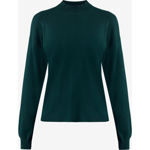 Mexx Mock Neck Trui With Dropped Shoulder Dames - Donker Groen - Maat L