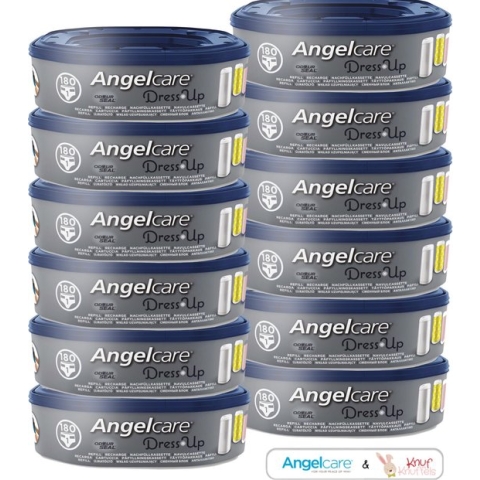 Angelcare DressUp Navulverpakking Luieremmer - 12 ROLLEN + E-Book