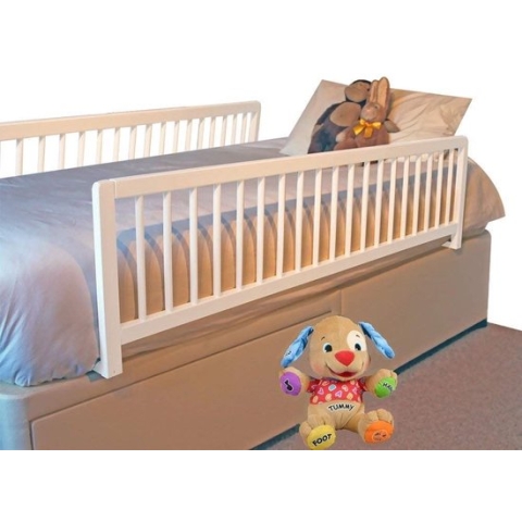 Safetots Extra Breed Dubbelzijdig Houten Bedhek Assortiment, Wit, 38cm Hoog x 140cm Breed, Peuter Bedrek voor Veiligheid, Veilig Kinder Bedhek, Voorgemonteerd, Eenvoudige Installatie