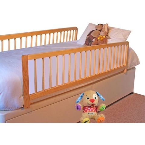 Safetots Extra Breed Dubbelzijdig Houten Bedhek Assortiment, Natuurlijk, 38cm Hoog x 140cm Breed, Peuter Bedrek voor Veiligheid, Veilig Kinder Bedhek, Voorgemonteerd, Eenvoudige Installatie