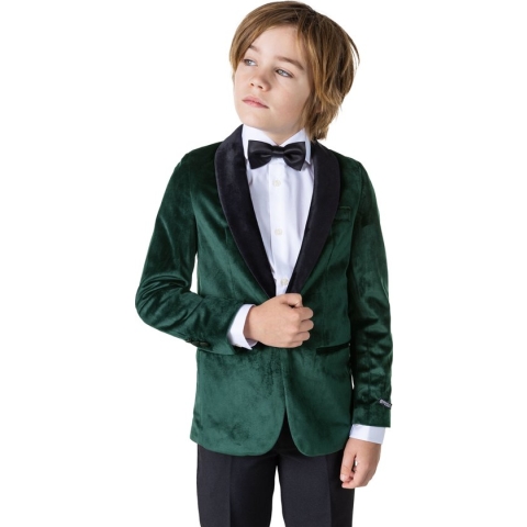 OppoSuits Deluxe Dinner Jacket - Rich Green - Kids Blazer - Colbert - Groen - Maat 2 Jaar