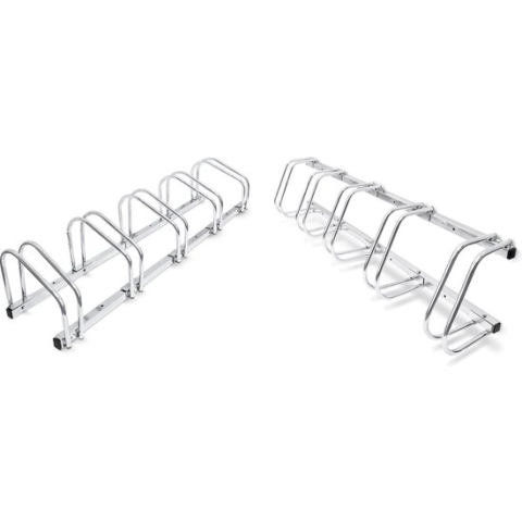 Relaxdays 2 x 5er fietsenrek - bodem en wandmontage - fietsenstalling - elk voor 5 fietsen