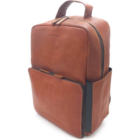REDRUBI UM/7/1010 - echt leren - rugzak – laptoptas- stevig - vintage leer met RFID protected- bruin /cognac