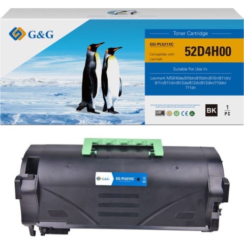 G&G Huismerk Tonercartridge Alternatief voor Lexmark 522H (52D2H00) zwart