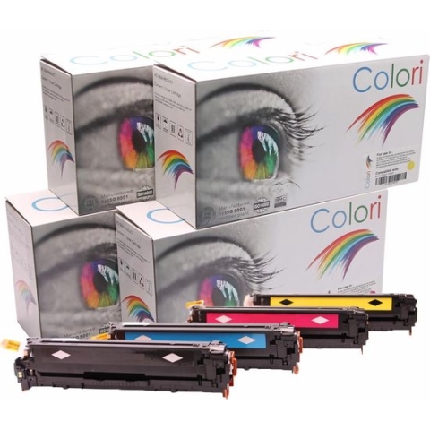 Set 4x Colori huismerk toner geschikt voor HP Color Laserjet CM1312 CM1512 CM1512W CP1210 CP1213 CP1214 CP1214N CP1215 CP1216 CP1217 CP1510 CP1513 CP1513N CP1514N CP1515N CP1516N CP1517N CP1519N