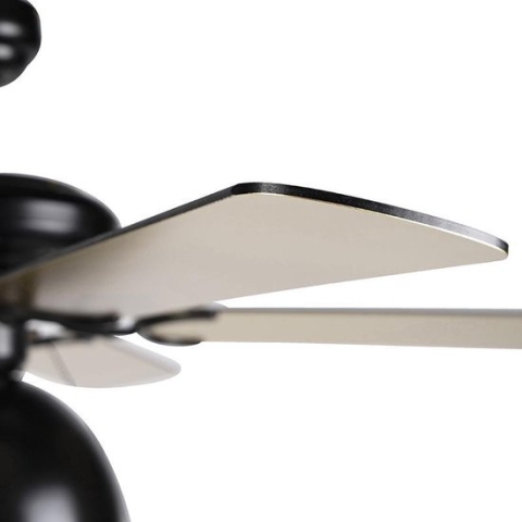 QAZQA magna licht88 - Industriele Plafondventilator met lamp - 1 lichts - Ø 1300 mm - Zwart - Industrieel - Woonkamer | Slaapkamer | Keuken
