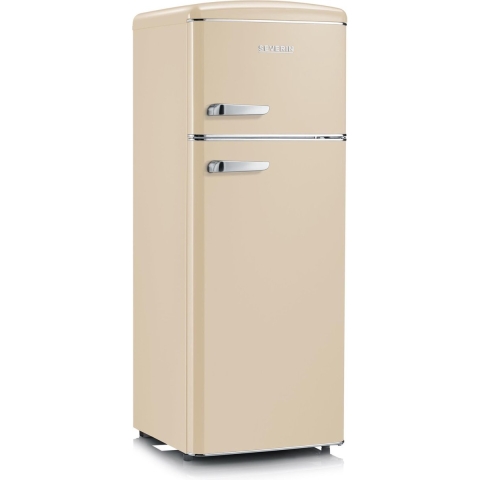 Severin 8933 - Koelvriescombinatie vrijstaand - retro koelkast - beige