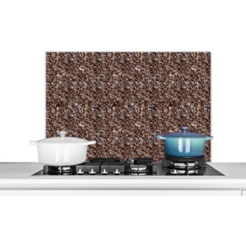 Spatscherm Keuken - Kookplaat Achterwand - Spatwand Fornuis - 90x60 cm - Patroon - Graniet - Steen - Aluminium - Wanddecoratie - Muurbeschermer - Hittebestendig