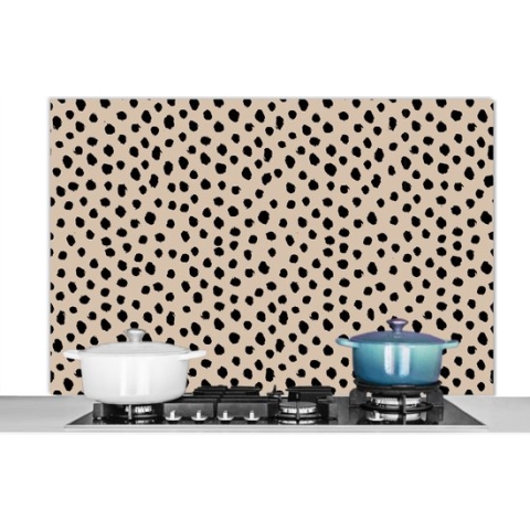 Spatscherm keuken - Patronen - Beige - Stippen - Spatwand - Muurbeschermer - Keuken achterwand - 120x80 cm