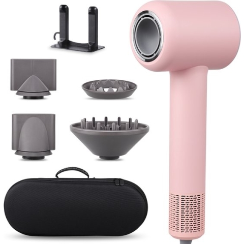 Largolash V6 Fohn met Diffuser - Fohn - Ionische Haardroger - Haardroger - Nieuwste versie Dec 2023 - Roze/Pink