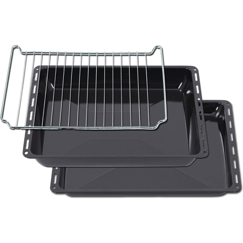 ICQN Oven Bakplaat Set - 3 Stuks - 2x Bakplaat en Rooster voor oven - 445x375x25 en 445x375x50 mm - Geëmailleerd