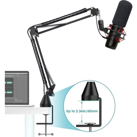 professional microphone arm - QuadCast Boom Arm Stand / microfoonhouder, microphone arm standard adjustable microphone stand 39.1 x 12.3 x 5.7 cm