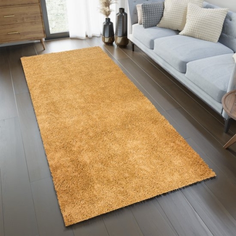 Tapiso Essence Tapijtloper Geel Hoogpolig Woonkamer Hal Slaapkamer Maat- 100x300