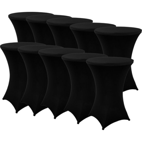 Statafelrok Zwart 80cm - Statafelhoes - Tafelrok - Set van 10 - Tafelrokkenshop.nl