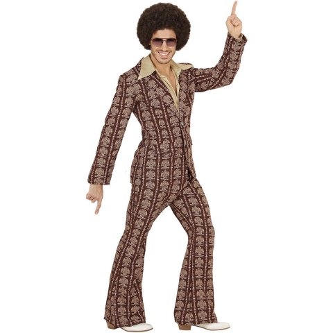 Hippie Kostuum | Groovy George 70s Heren Kostuum, Old School Man | Medium | Carnaval kostuum | Verkleedkleding