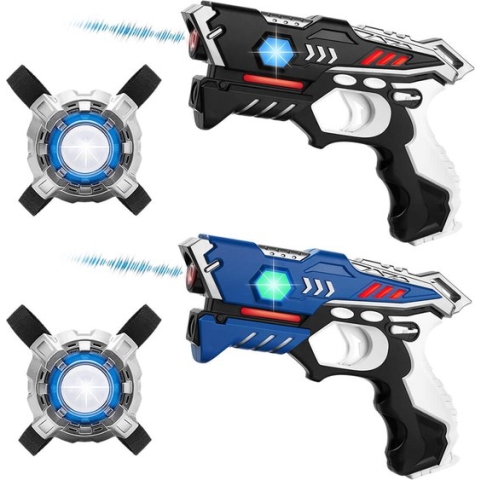 2 stoere laserguns + 2 lasergame vesten - KidsTag laserguns met unieke Vest Only optie!