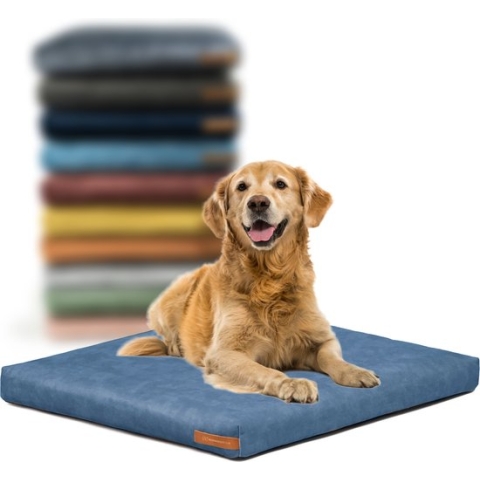 Rexproduct Hondenkussen - Hondenmand - Hondenbed met rits en wasbaar - Hondenkussens 60 X 70 CM - Manden & kussens 0 tot 80 kg - SoftPet Blauw