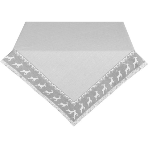 Tafelkleed | 150*250 cm | Grijs | 100% Katoen | kerst | Clayre & Eef | NOG05