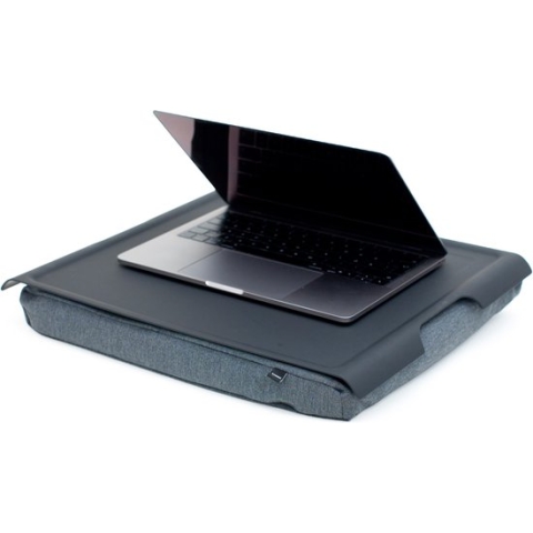 Bosign Laptray, Schoottafel, Schootkussen, Laptoptafel met lichte antislip blad - Grijs/Zwart - 46 x 38 x 6.5 cm