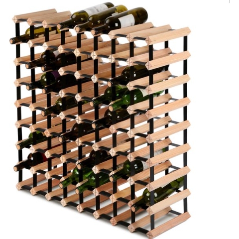 SMH LINE® Sorrells Wijnrek - 72 flessen - Traditional Wijnrek - Klassiek Wijnrek - Metaal en Hout - Verzinkt