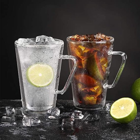 Dubbelwandige latte macchiato-glazen, koffieglas, theeglazen - mokkakopjes , Koffiekopjes , espressokopjes - kopjes - Cappuccino kopjes 2* 450 ml