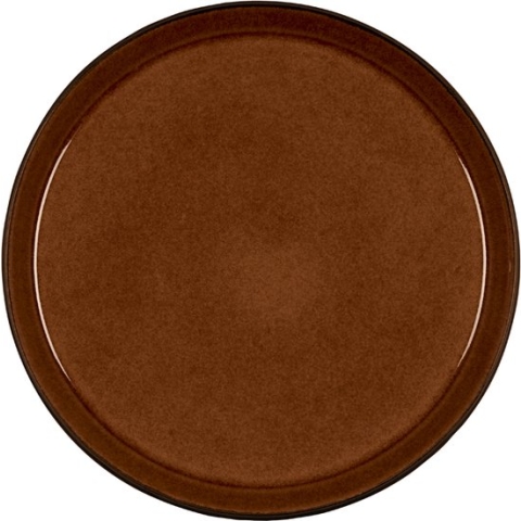 Bitz® 821400 - 6 stuks Aardewerk Dinerborden 27x2,5 cm Amber/Zwart
