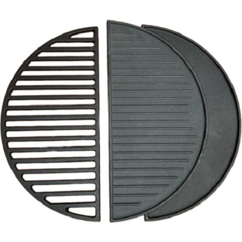 Set half grillrooster en grillplaat -gietijzer - L - 42,5 cm