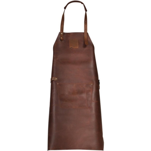Boska Mr. Smith Leren Barbecueschort Pocket - Voorvak - Verstelbare Band - Bruin - 85,5x64 cm