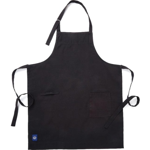 Verstelbaar keukenschort met zakken en handdoekhouder, gerecycled katoen, voor thuis, restaurant, mannen, inktzwart