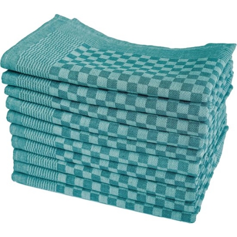 Set van 10 luxe theedoeken, 50 x 70 cm, 100% katoen, 210 g/m², 75 g, premium kwaliteit, super absorberende keukendoeken, afwashandjes, theedoeken, afwasdoeken
