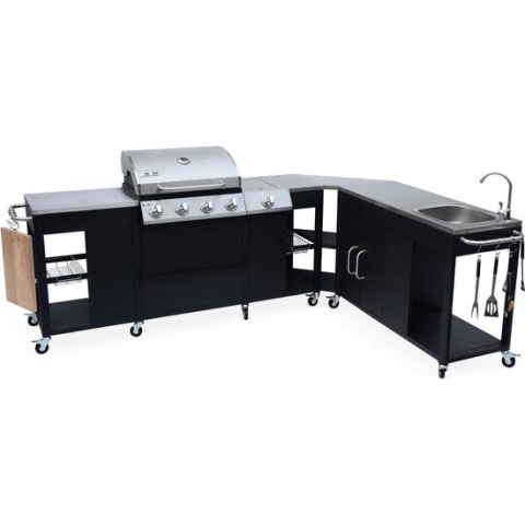 Alice's Garden Gas BBQ Rochefort - Zwart - 5 branders - Buitenkeuken