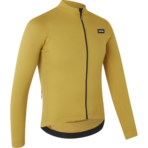 GripGrab - Gravelin Merinotech Thermo Fietsshirt Lange Mouwen Merino Wielrenshirt Cycling Jersey - Mosterd Geel - Heren - Maat XXL