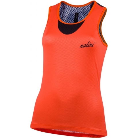 Nalini Fietsshirt Mouwloos Dames Oranje Zwart - TANK TOP LADY ORANGE BLACK - M