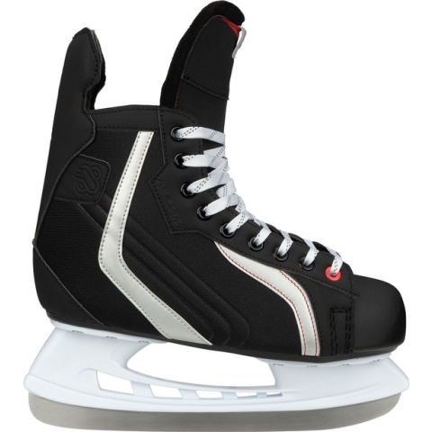 Nijdam IJshockeyschaats Deluxe Polyester - Arctic Rush - Zwart/Zilvergrijs - Maat 41
