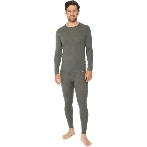 DANISH ENDURANCE Thermo Ondergoed set voor Heren - van Merino Wol - Ademend - Donkergrijs - XXL