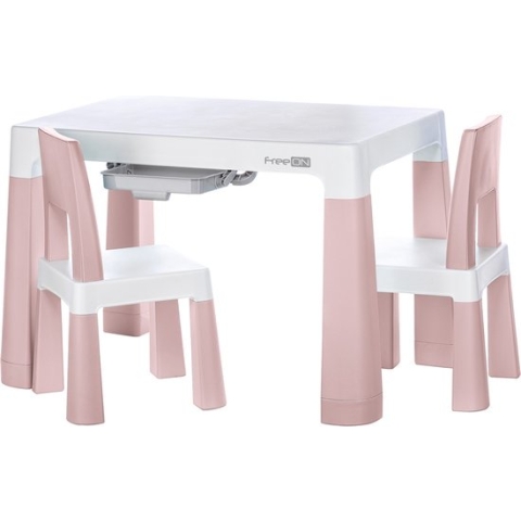 FreeON Plastic Kindertafel - Speeltafel met Stoeltjes Neo - Roze