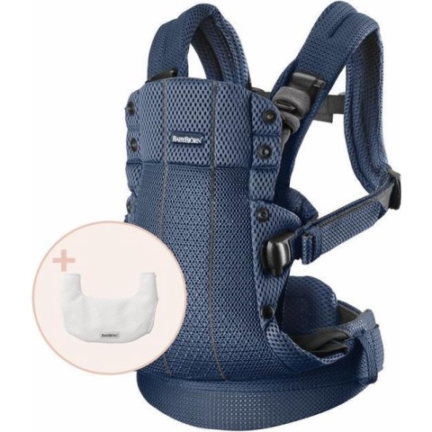 BabyBjörn Draagzak Harmony Bundle - 3D Mesh - Zilver incl Slab voor Draagzak Harmony Tencel - Wit