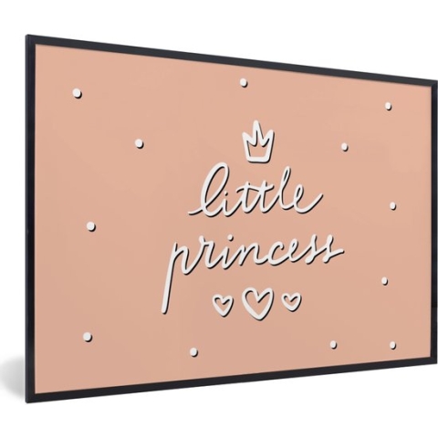 Fotolijst incl. Poster - Quotes - Little princes - Spreuken - Kinderen - Kids - Baby - Meiden - 120x80 cm - Posterlijst