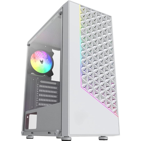 Gaming PC Case - Desktop Computer Behuizing Met RGB Voorkant & 120 mm Ventillator - Computerkast Voor ATX, Micro-ATX, Mini-ITX
