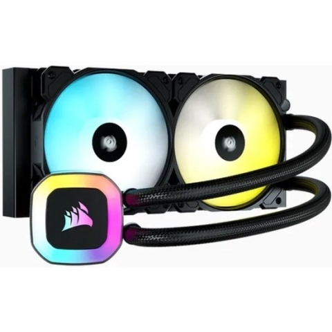 Corsair H100 RGB - Vloeistofkoelsysteem processor - Afmeting radiator: 240 mm - Zwart