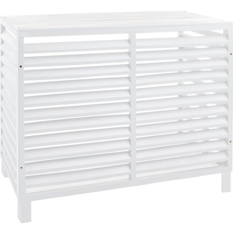 Evolar EVO-COVER-WXLW - Airco & Warmtepomp Buitenunit Omkasting - Maat XL - 170 x 130 x 75 cm - Gelakt - Hout - Wit - RAL 9003